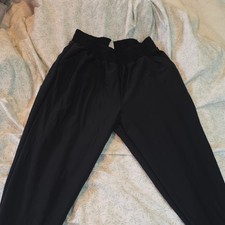 Chosun Women s Black Satin Jogger Pants Pull-On Elastic Waist Tapered M