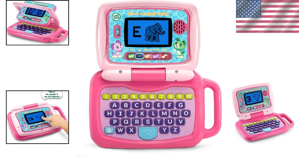 LeapTop Touch - Transforming Learning Toy in Pink for Preschoolers 2-5 - Image 2 of 4