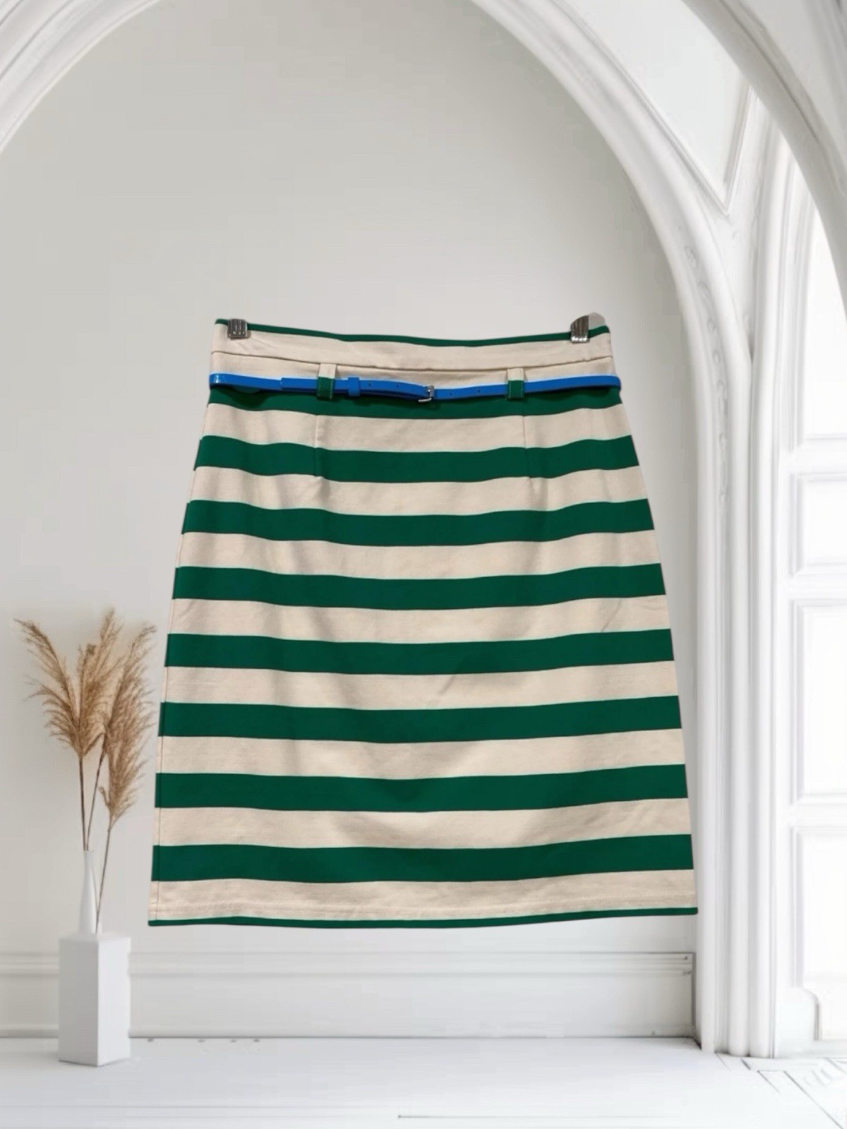 Cremieux Green Stripe Pencil Skirt Size Small Preppy Academia NWT $79