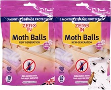 Zero In AMZ436 Moth Balls 10 Pack x2, Mulicolour