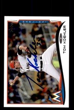 Signed Baseball Card Auto Tom Koehler 2014 Topps Update #US-293 Miami Marlins