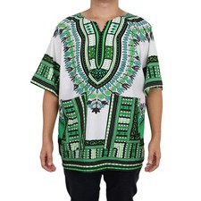 Men's Short Sleeve Dashiki Shirt African Hippie Dress Shirt