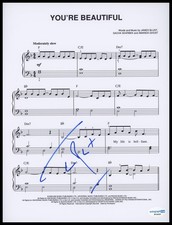 James Blunt "You're Beautiful" Singer AUTOGRAPH Signed 8.5x11 Sheet Music ACOA