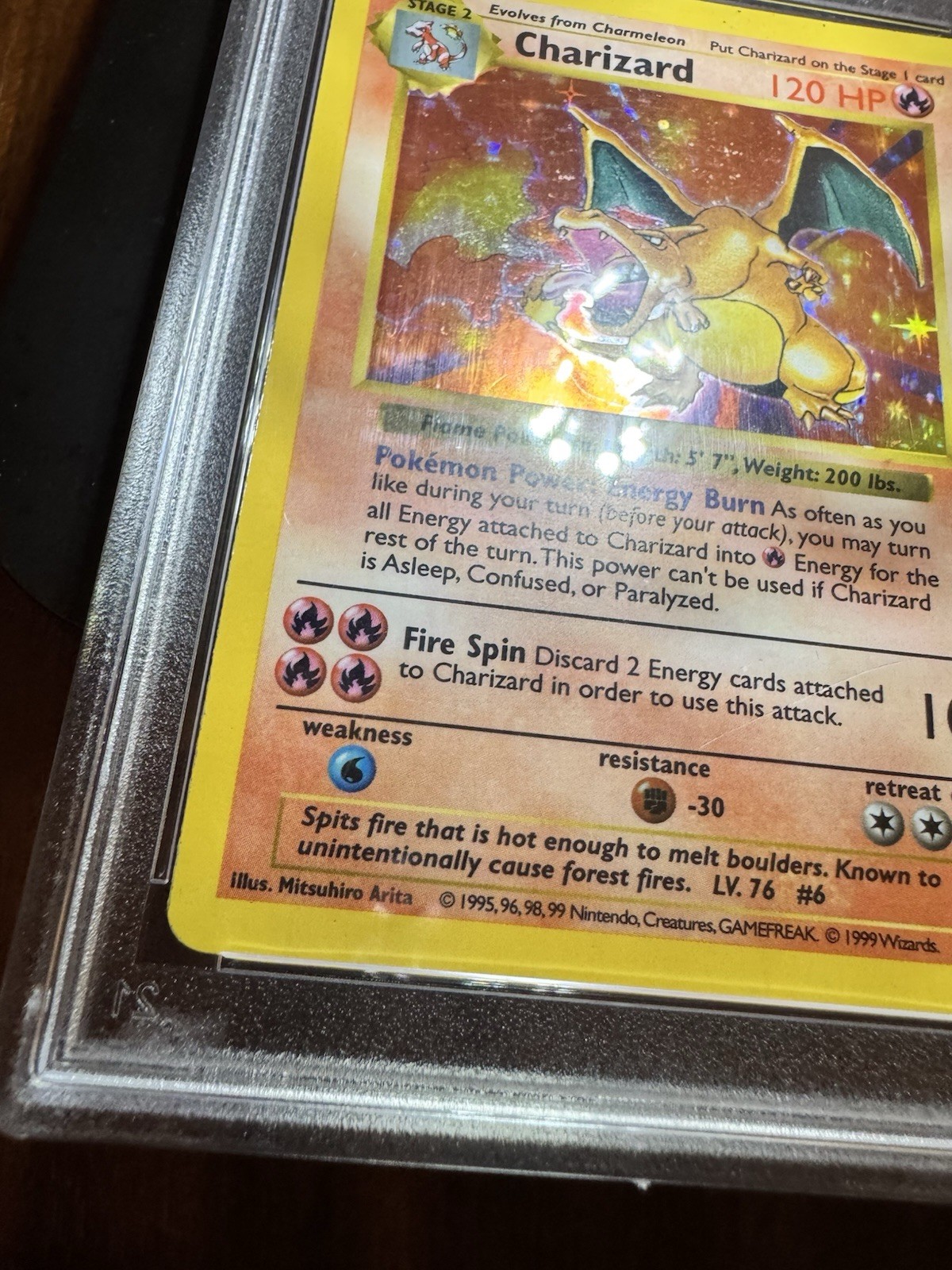 Pokémon TCG Holo Charizard Base Set Shadowless, PSA 5, Clean Copy English view 18