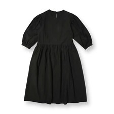 Dark Gray Round Neck Long Sleeve Long Dress Official