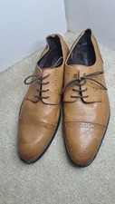 Stacy Adams Prescott Mens 12 M Brown Leather Cap Toe Oxford Dress Shoes 24858