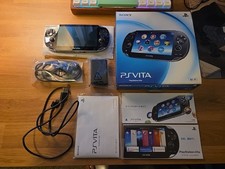 Sony Ps Vita PCH-1000 black Crystal Model Console  Charger CIB TESTED
