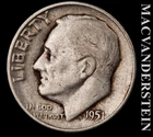 1951 Silver Roosevelt Dime - Scarce  Better Date  No Reserve  #L6520