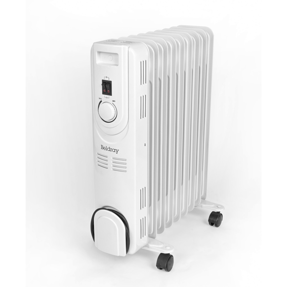 Beldray Fin Oil Filled Radiator 360° Degree Wheels Portable