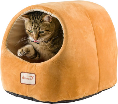 Cozy 18-Inch Brown Cat Bed for Ultimate Comfort and Relaxation