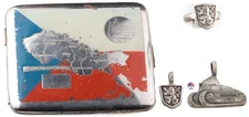 Czechoslovakia Tank Ring Pendant Cigarette case Box Armored force Set Ceskoslove