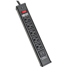 Eaton Tripp Lite Series 5-Outlet Surge Protector with 2 USB Ports 3.4A Shared