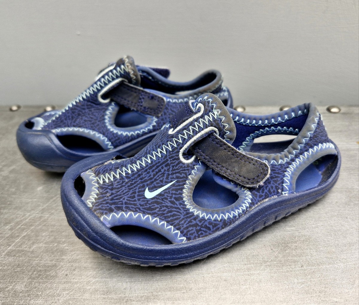 Nike Sunray Kids Sandals Adjustable Toddlers Size UK 5.5 Blue Unisex Holiday | eBay UK