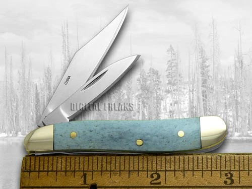 Cuchillo de maní Frost Family 40 aniversario hueso azul liso 1/600 40-107BSB Foto 3 de 4