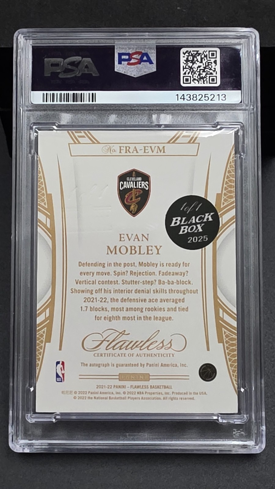 🏀2021-22 EVAN MOBLEY FLAWLESS ROOKIE AUTO RUBY 1 of 1 BLACK BOX (PSA 9 MINT)🏀 view 6
