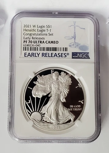 2021 W Type 1 Proof Silver Eagle Congratulations Set NGC PF 70 Early Releases