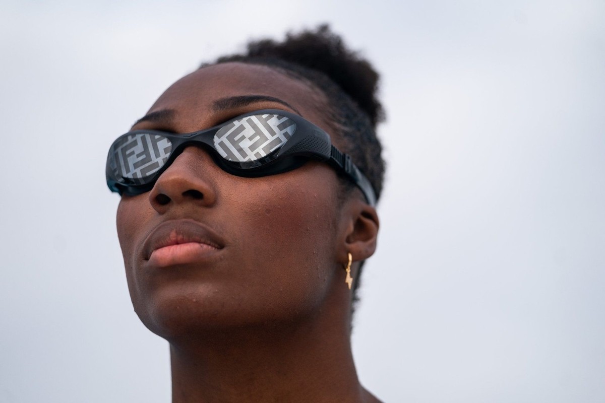 Fendi x Arena Limited Edition Swim Goggles and Swim Cap with Case