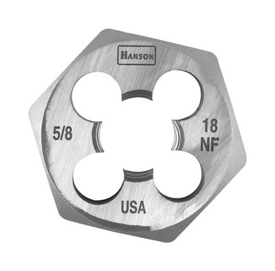 Irwin 6854 Hanson High Carbon Steel SAE Hexagon Die 5/8 in.-18NF 1 pc