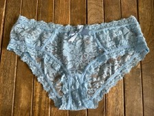 Vtg Sophie Me M Blue Hipster Lace Bikini Coquette Panties