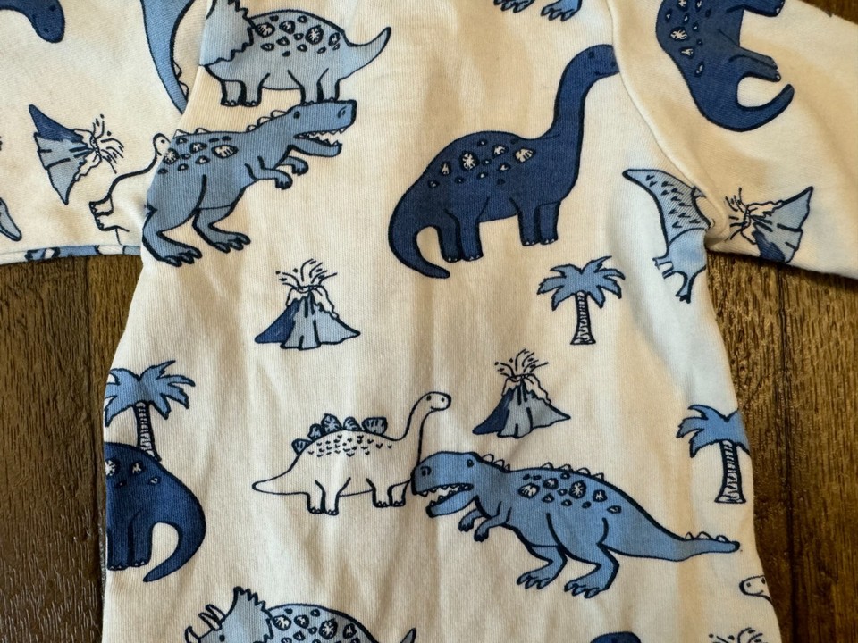 Wonder Nation Preemie Baby Boy Sleeper Dinosaur Outfit Blue Cotton