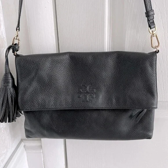 Tory Burch Thea Women s Fold Over With Tassel Leather Crossbody