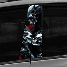 2x Gothic Skull Couple Auto Aufkleber B-S&auml;ule Vinyl Aufkleber wasserdicht Auto