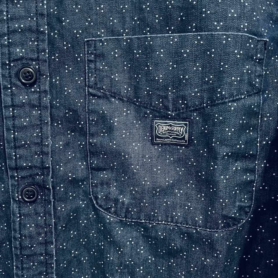 Camisa vintage Denim Supply Ralph Lauren Western Chambray M Foto 3 de 4