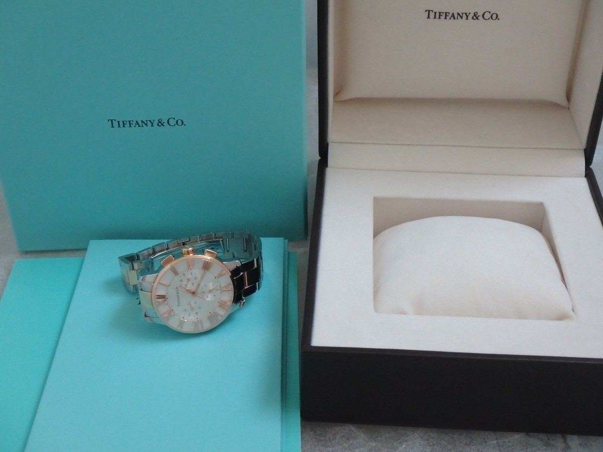 Tiffany & Co. Stainless Steel and 18k Rose Gold. 37.5mm Atlas