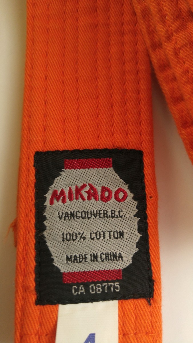 ¥AM BELT RED MIKADO Mikado Martial Arts Judo Karate Cotton Rank 3 Belts Orange Green
