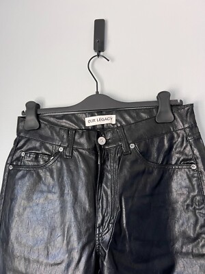 Our Legacy Formal Moto Cut Faux Leather Pants - Size 31 - Black