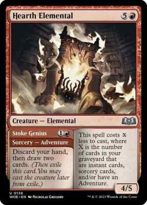x4 Hearth Elemental // Stoke Genius U MTG Wilds of Eldraine M/NM, English