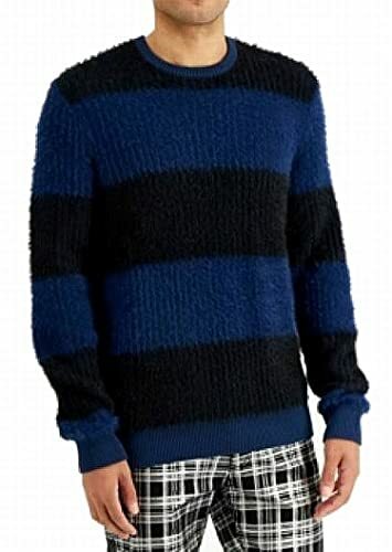 Fuzzy Striped Sweater Timeless Navy 
