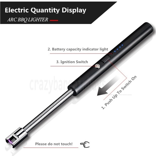 Electric Rechargeable Flameless USB Lighter Candle Windproof Kitchen BBQ Tool AU - Picture 2 of 12