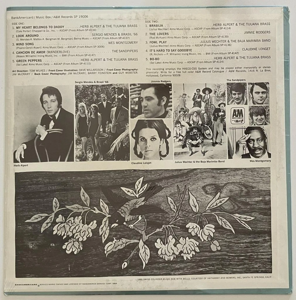 Music Box LP SEALED NOS A&M Herb Alpert Sergio Mendes Wes Montgomery Sandpipers - Image 2 of 2