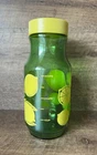 VTG Anchor Hocking Lemon Jar Green Glass Grandmacore Measured Carafe Yellow Lid