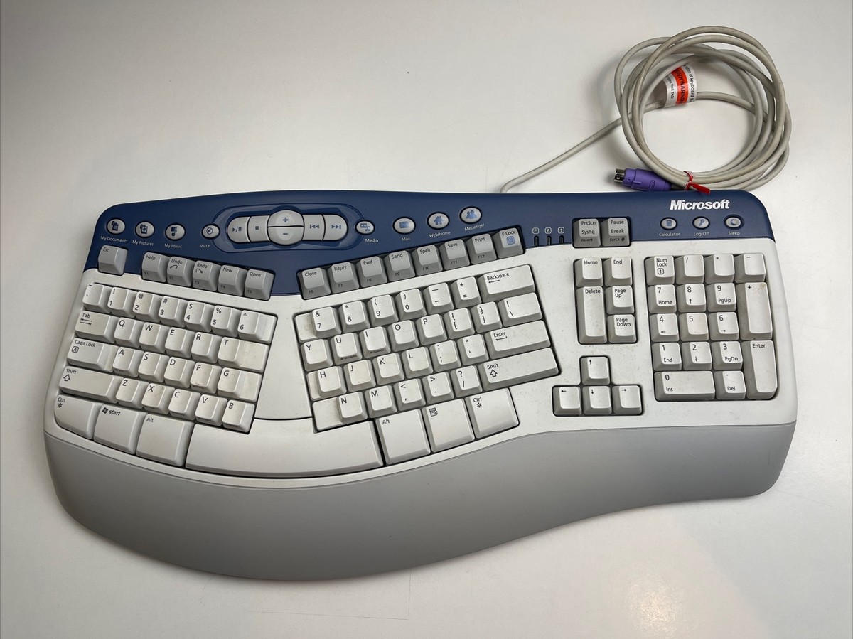 Microsoft Natural MultiMedia Keyboard 1.0A Ergonomic PS/vintage | eBay