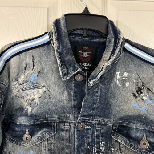 Jordan Craig Denim Jacket Size XL Legacy Edition Distressed Mixed Media Camo - Picture 2 of 6