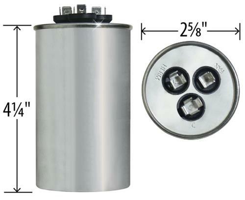 GE Genteq Capacitor Dual Run Round 50/5 uf MFD 440 Volt VAC replaced by CAPCOM