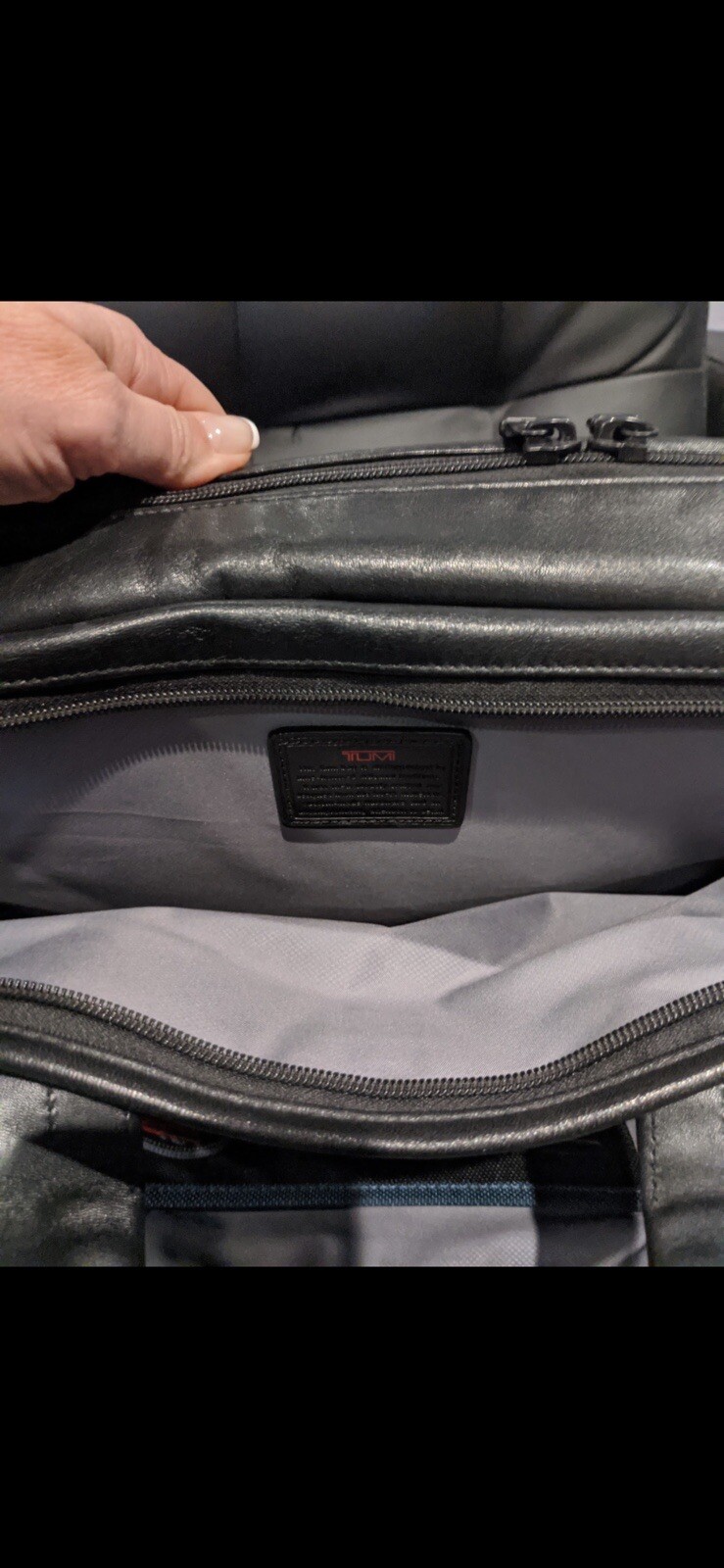 TUMI Organizer Leather Brief Alpha 2 Black Gem