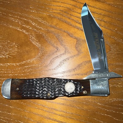 Case XX- 1983 NKCA Roger s Bone Coke Swing Guard Lockback Bottle Knife 19886