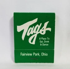 Vintage Tags Restaurant Bar Lounge Club Matchbook Fairview Park Ohio Advertising