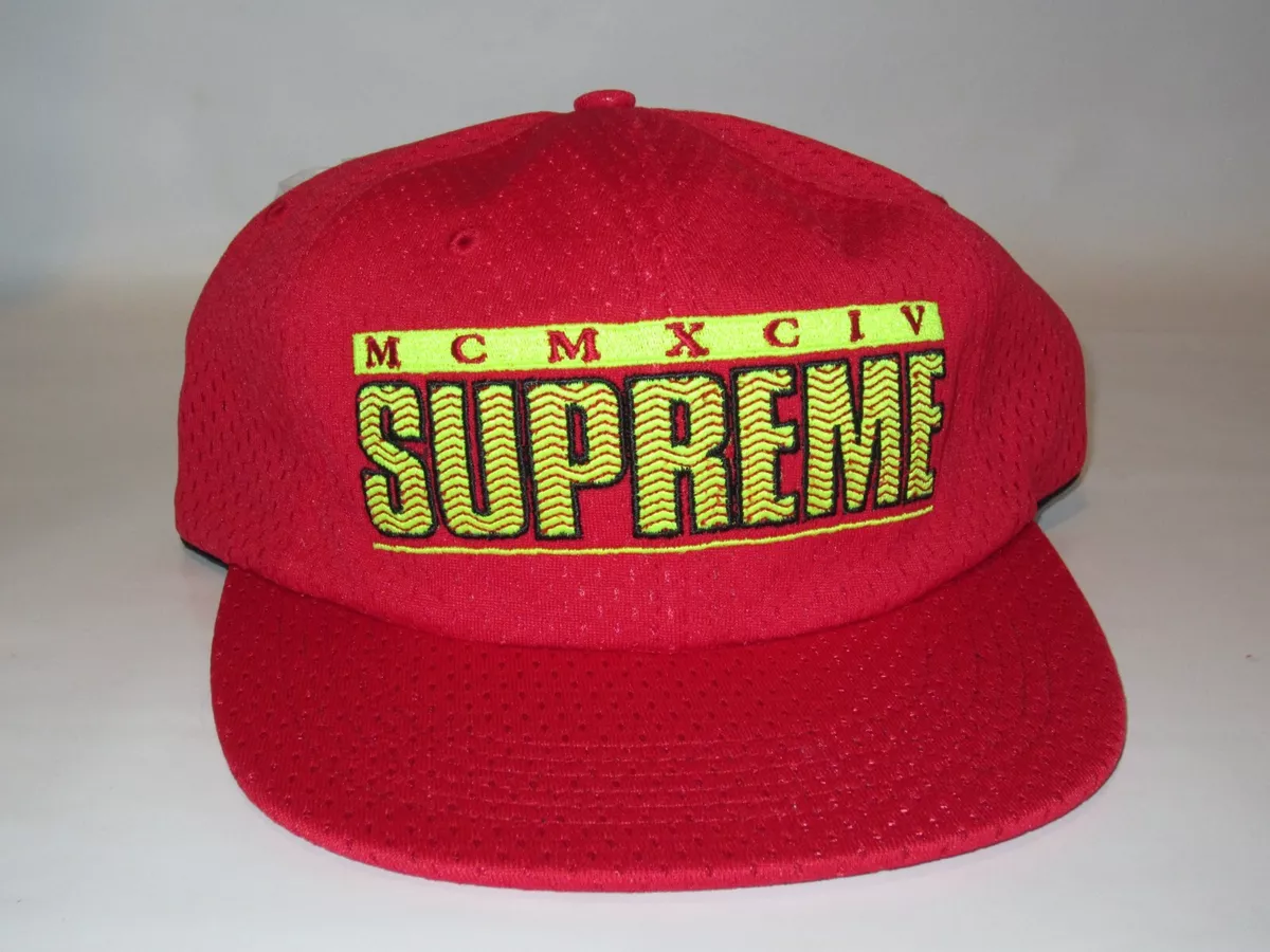 SUPREME New York Zigzag 6 Panel Hat Cap RED Snapback NEW! S/S 2018