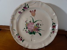 Piatto Antico 18 Secolo XVIII IN Ceramica Di L'Est Della Francia Decoro Di Fiore