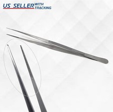 Stainless Steel Micro Precision Fine Pointed Professional Tweezers 10" Straight