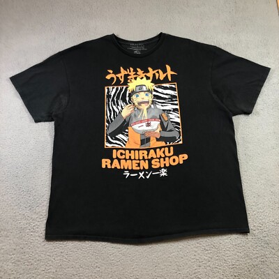 naruto T shirt mens 2XL black ichiraku ramen shop 2007