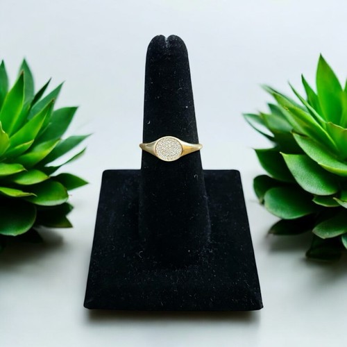 14k Yellow Gold Designer Round Small Cluster Natural Diamond Ring - Picture 2 of 8