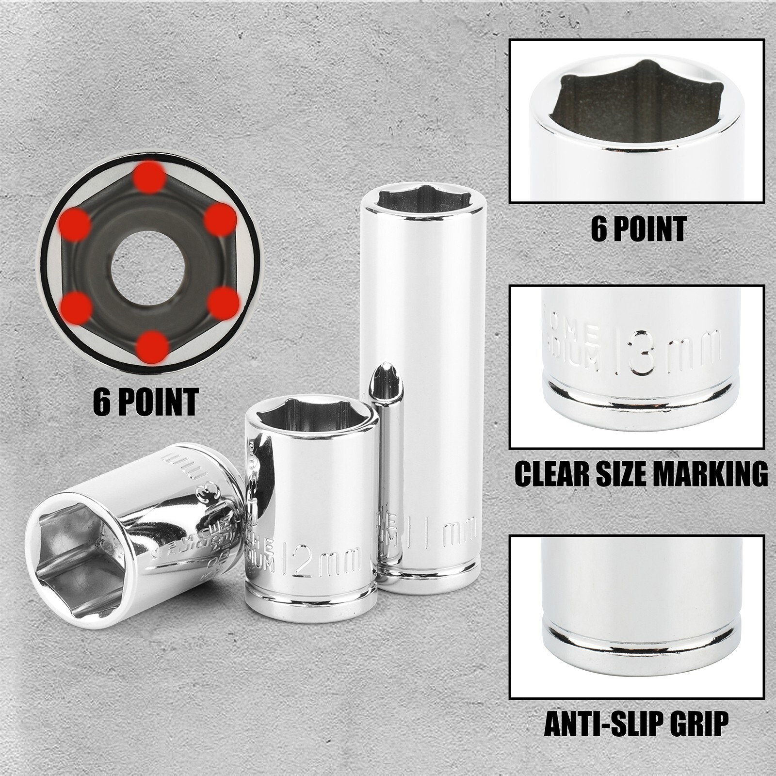 53-Pcs Mechanics Tool Set Kit Socket Ratchet Wrench Set Car Repair Tool w/Case ~