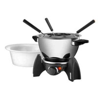 Unold Fondue-Set 48615 – Edelstahl & Keramik, 6 Personen, Fleisch & KäSe