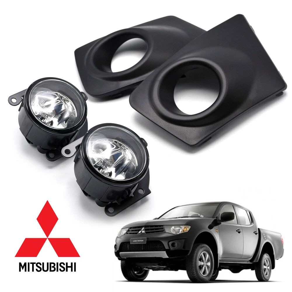 Rejillas Antiniebla Decorativas Para Mitsubishi L200 / Triton / Strada (2006-2009) - Par De Protectores Negros De ABS