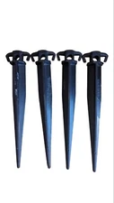 Hikemax 4 Pack Plastic Tent Stakes - 10x1" Total Inch Heavy Duty Stakes